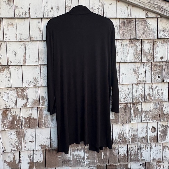 Eileen Fisher 100% Silk Black High Collar Women’s Jacket Sz.L - Picture 3 of 8